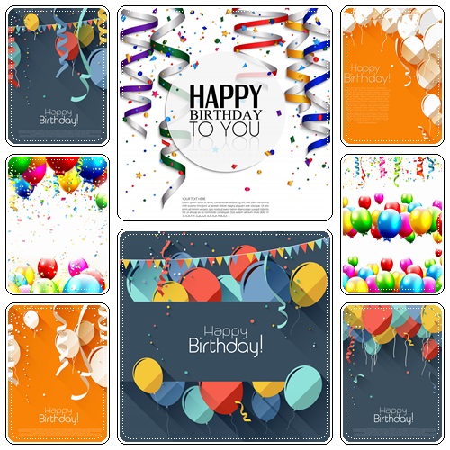 Colorful birthday background with place for text - vector stock