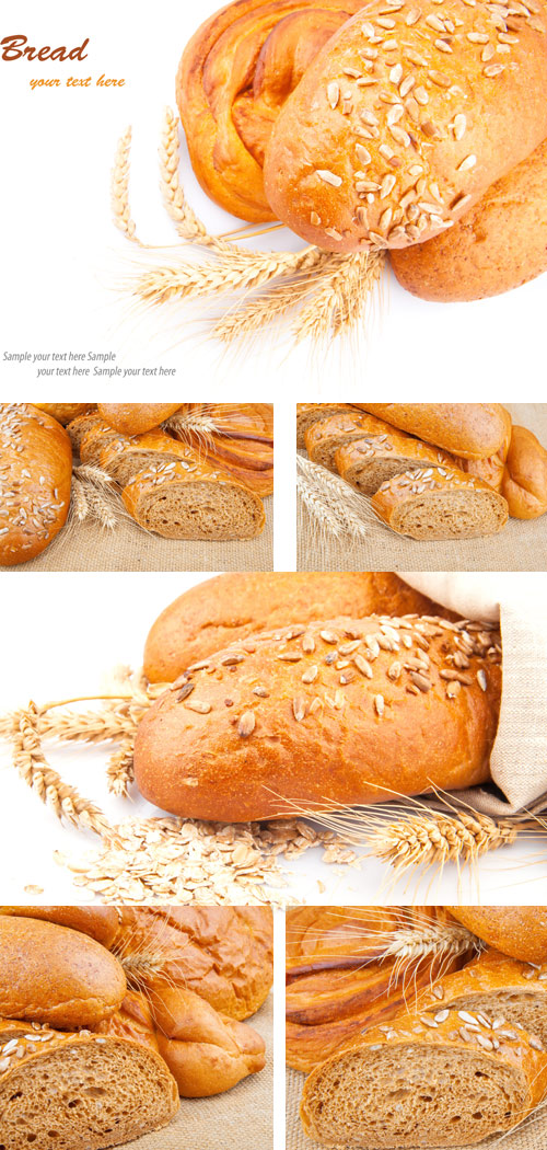 Fresh sliced bread backgriunds with text - Stock Photo