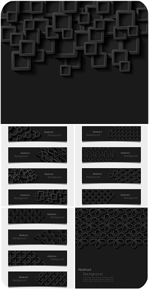       / Black backgrounds and banners vector