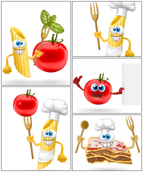 Cartoon chef with vegetables - vector stock
