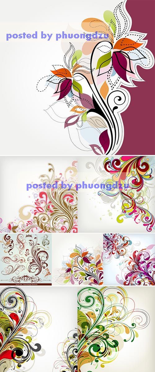 Stock: Floral background vector (part5)