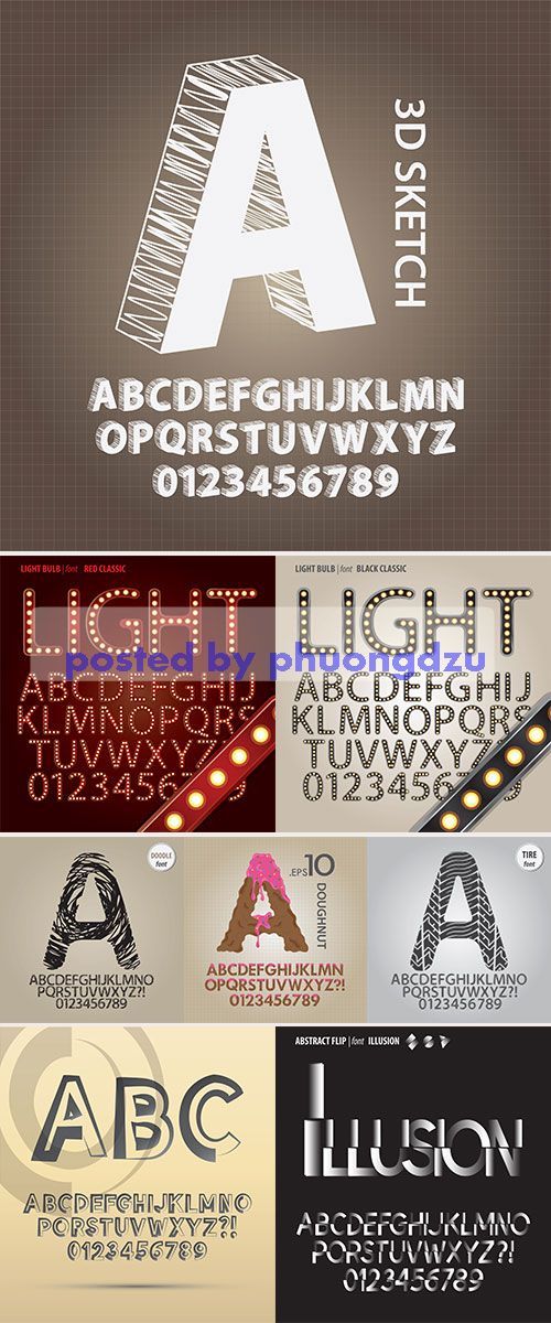 Stock: Alphabet and Numbers Vector 2
