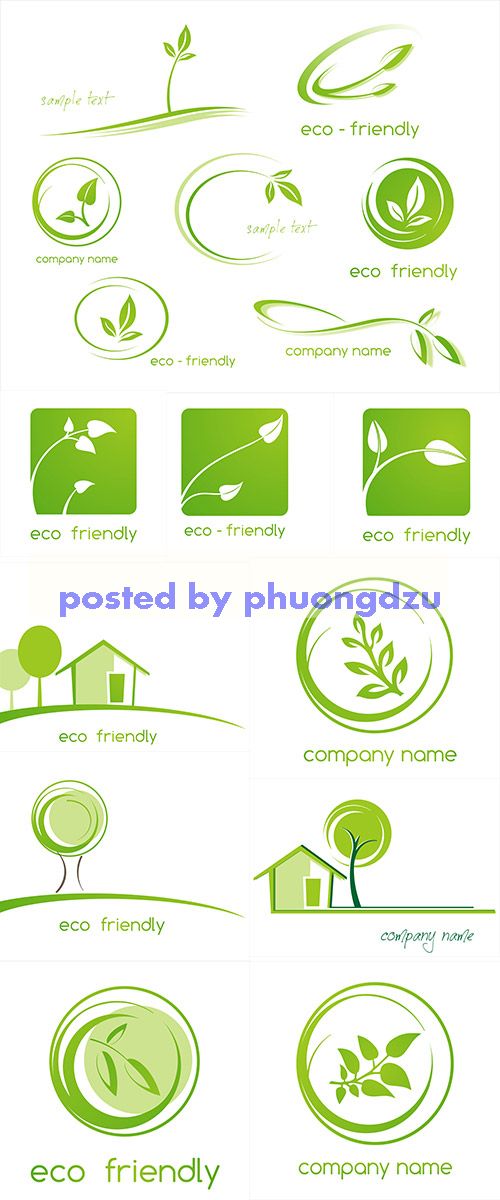 Stock: Green Eco friendly business logo design  5