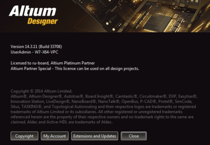 Altium Designer 14.3.11 build 33708