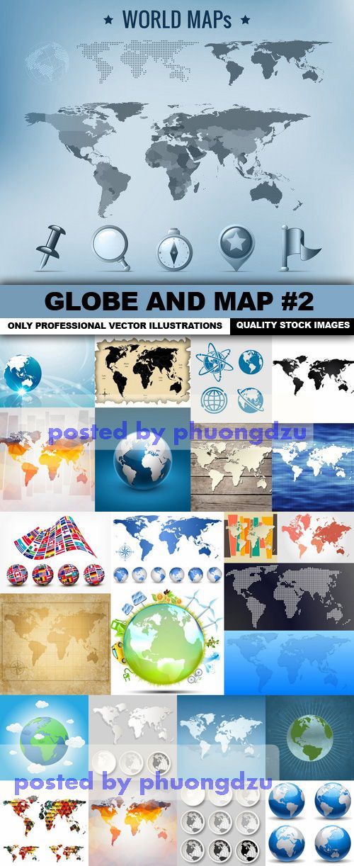 Globe And Map Vector colection 02
