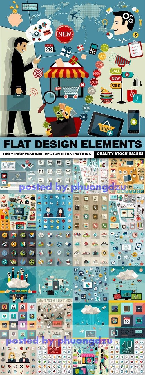 Flat Design Elements Vector colection