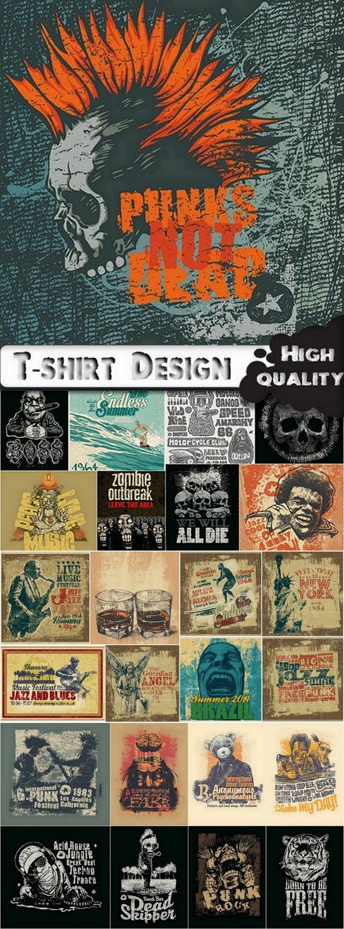 T-shirt Design elements in vector by stock #15 - 25 Eps