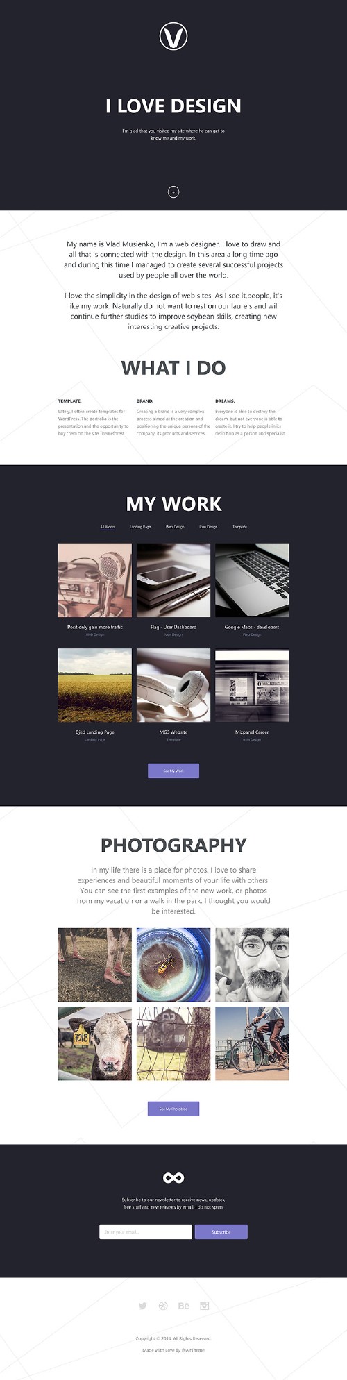 Lithium  HTML5 Responsive one page template
