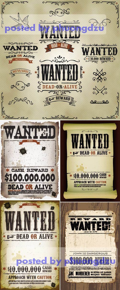 Wanted Templates Vector 2