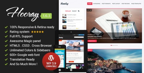 Download Nulled Hooray v1.6.3 - Premium WordPress Blog Theme