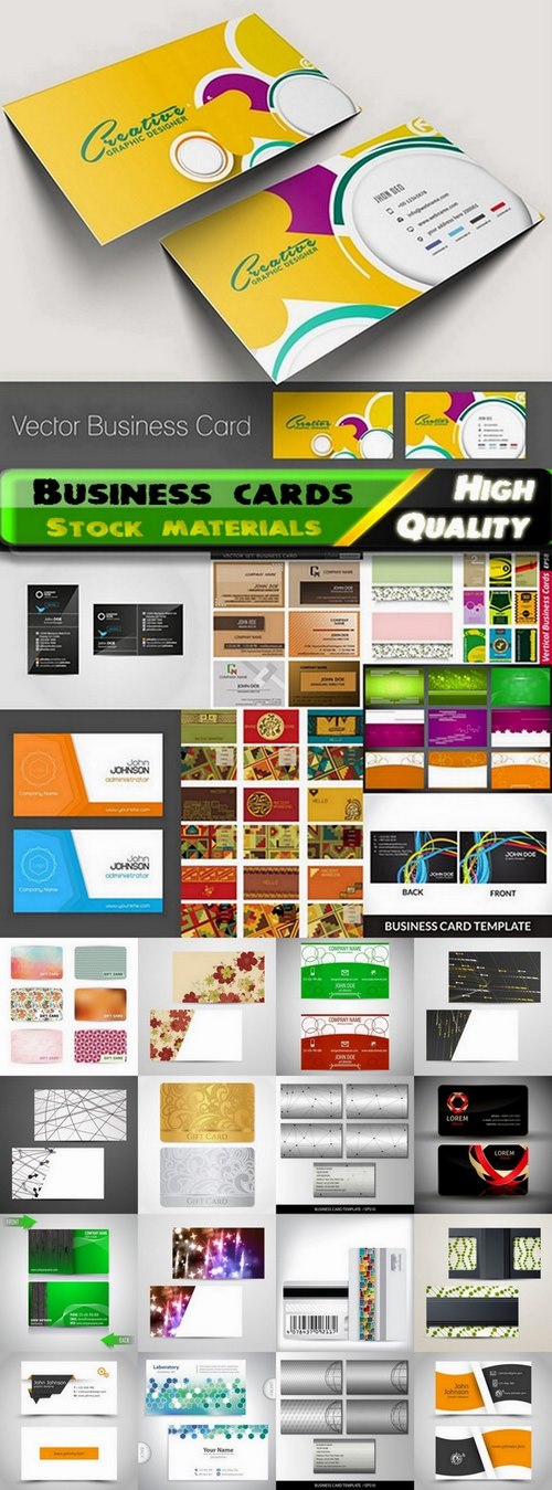 Business cards Template design set #8 - 25 Eps