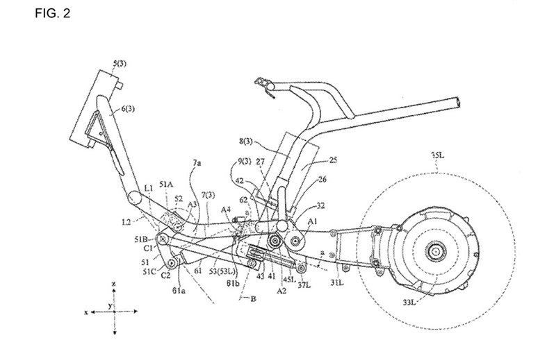 Компания Yamaha подала документы на получение патентов для 3-колесного скутера