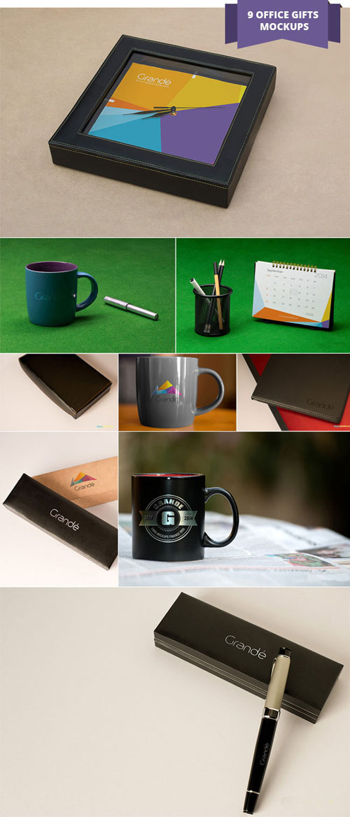 9 Office Gifts mockups - Zippypixels