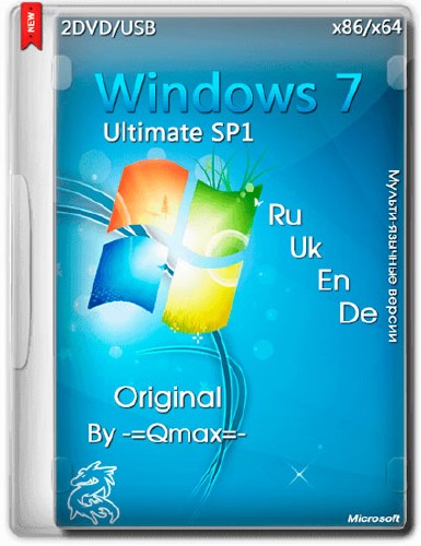 Windows 7 SP1 Ultimate x86/x64  by -=Qmax=- (RUS/UKR/ENG/GER/2014)