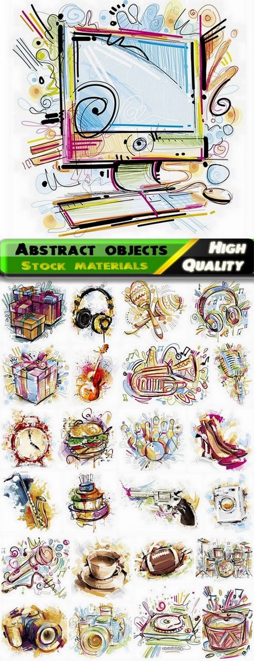 Abstract illustration different objects in vector from stock - 25 Eps