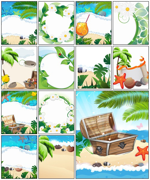 Summer tropical background - vector stock