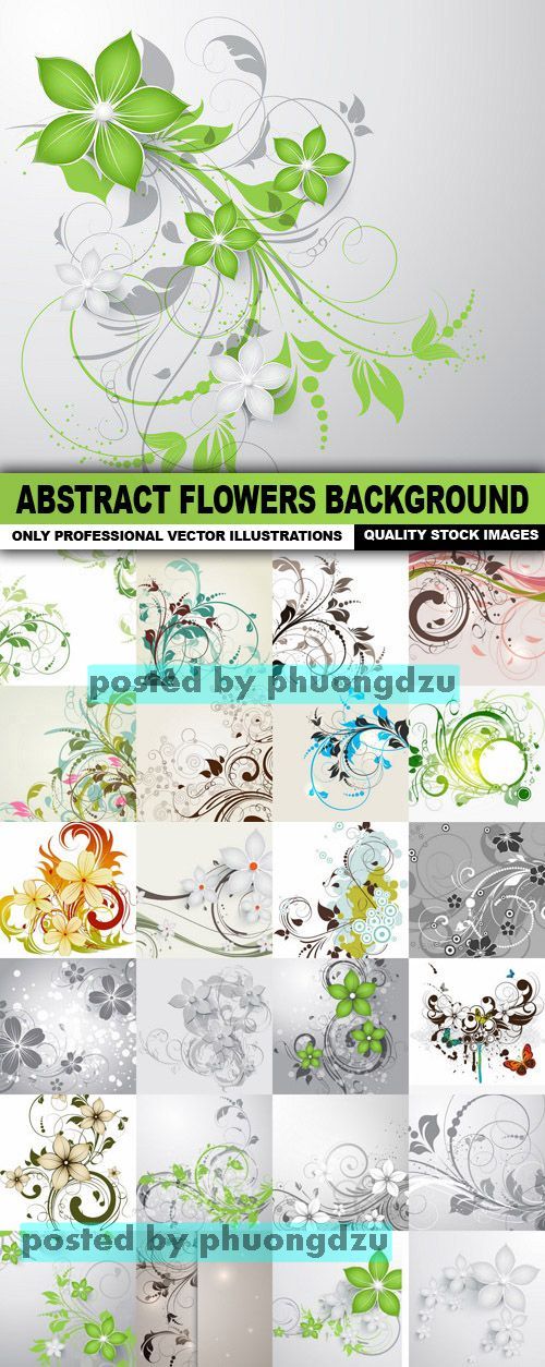 Abstract Flowers Background Vector colection set 1