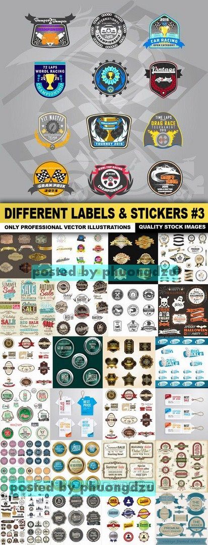 Different Labels & Stickers Vector set 3