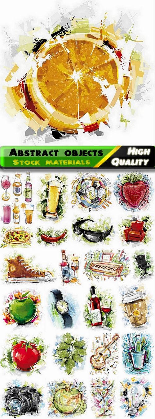 Abstract illustration different objects in vector from stock #2 - 25 Eps