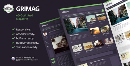 Download Nulled Grimag v1.1.4 - Themeforest AD Optimized Magazine WordPress Theme