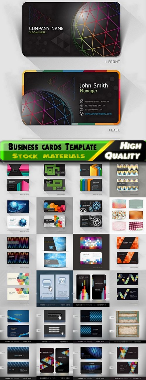 Business cards Template design in vector from stock #11 - 25 Eps