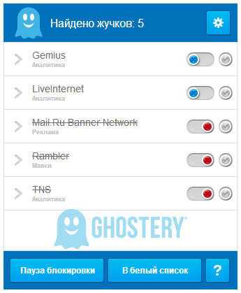 Ghostery 5.4.7 ML/RUS