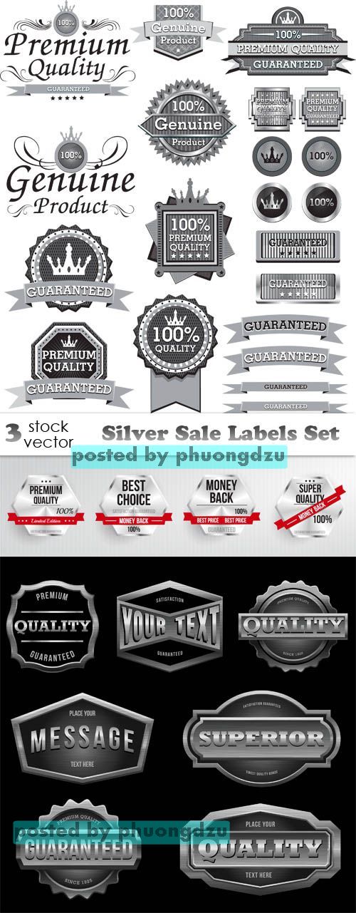 Vectors - Silver Sale Labels Set 1