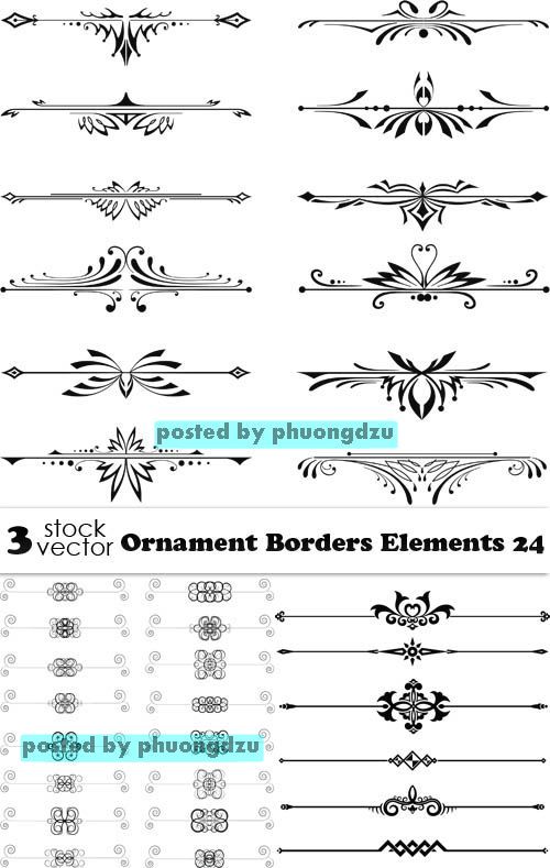 Vectors - Ornament Borders Elements 24