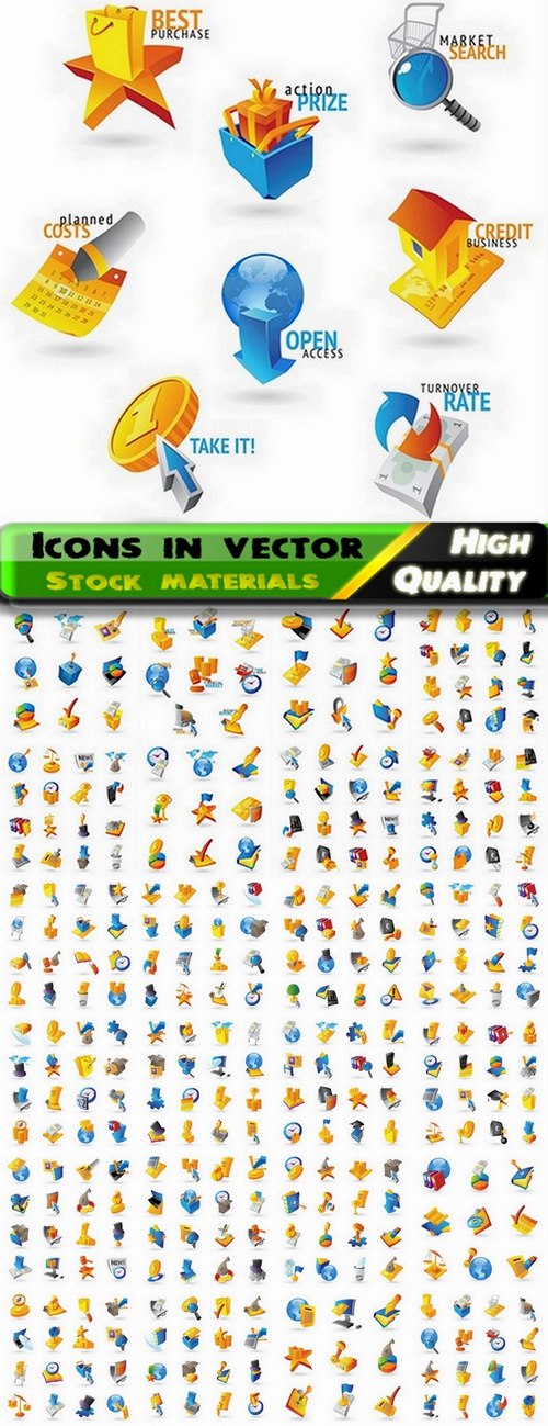 Icons in vector Set from stock #27 - 25 Eps