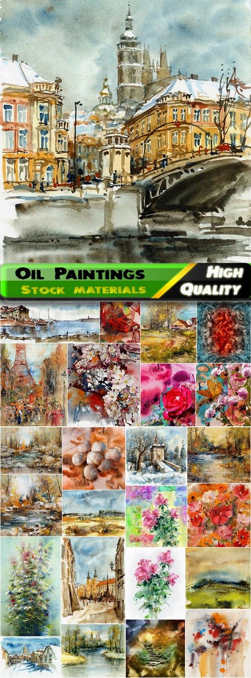 Amazing Oil Paintings and watercolor Stock images - 25 HQ Jpg