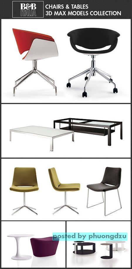 [Max]  3D Models: Tables, Chairs and Accessories from B & B Italia