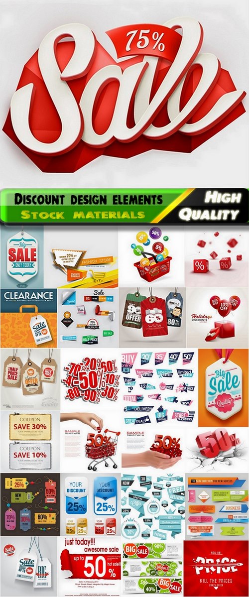 Discount design elements and Sell concept - 25 Eps