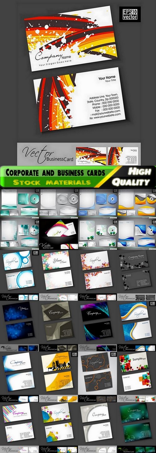 Corporate template design and business cards - 25 Eps