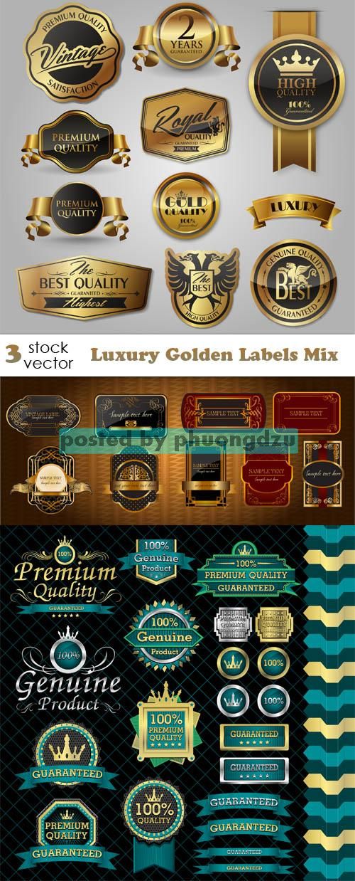Vectors - Luxury Golden Labels Mix 4