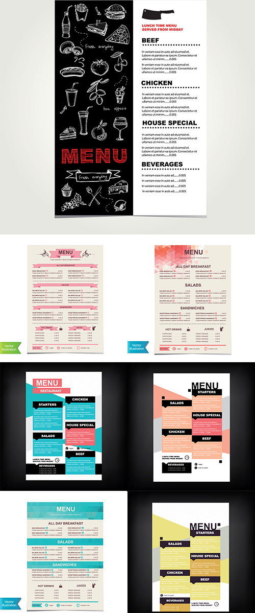 Stock Vector Restaurant cafe menu, template design vector