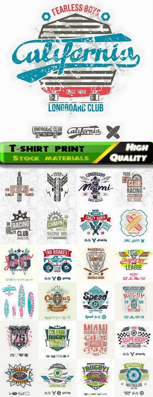 T-shirt print design in vector from stock #5 - 25 Eps