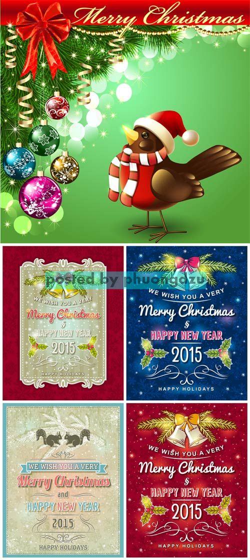 Christmas vector, tree, holiday greetings 2