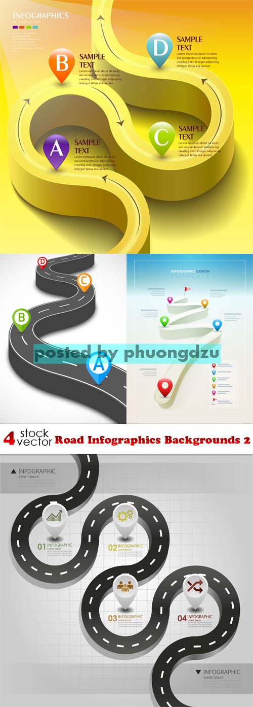 Vectors - Road Infographics Backgrounds 2
