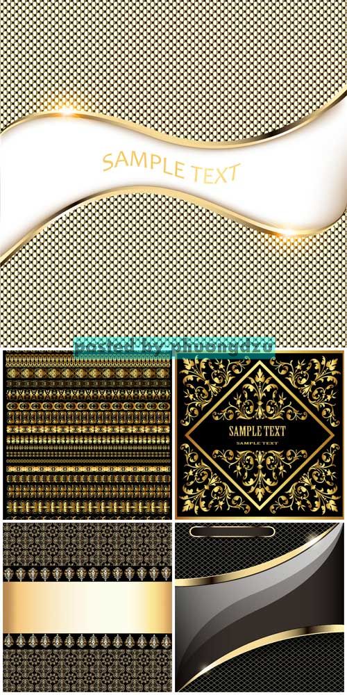 Vector background with gold decoration, patterns 2