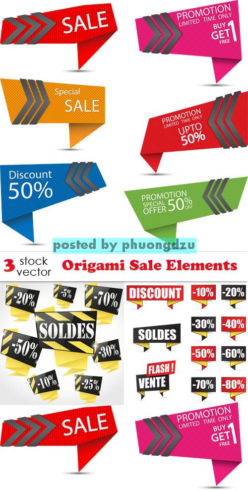Vectors - Origami Sale Elements 4