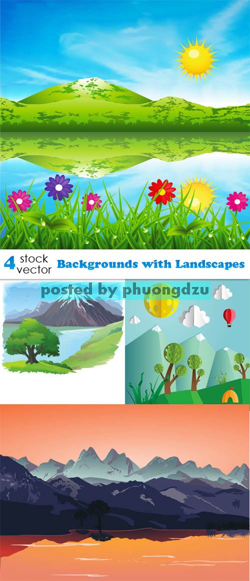 Vectors - Backgrounds with Landscapes 1