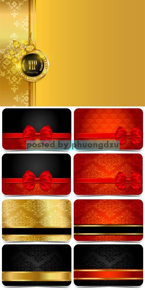 Vector backgrounds and cards with ornaments and ribbons 3