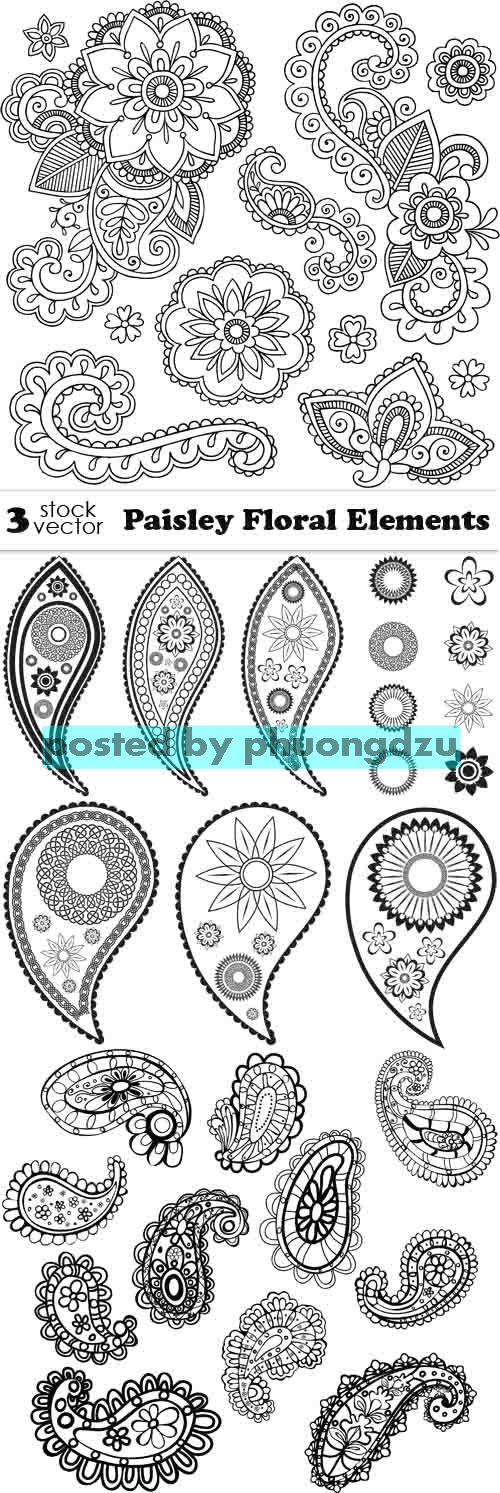 Vectors - Paisley Floral Elements 6