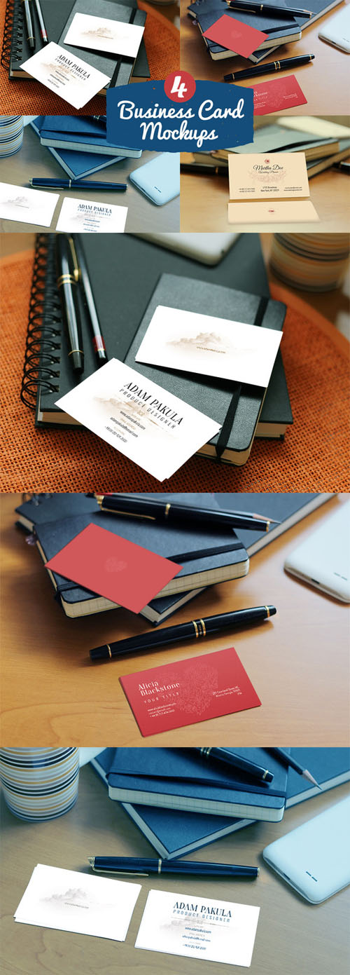 CreativeMarket - 4Photorealistic Business Card Mockup