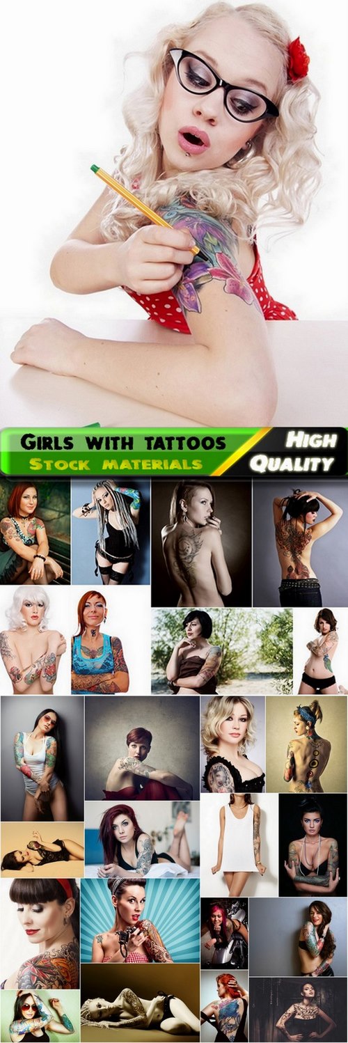 Girls with tattoos Stock images - 25 HQ Jpg