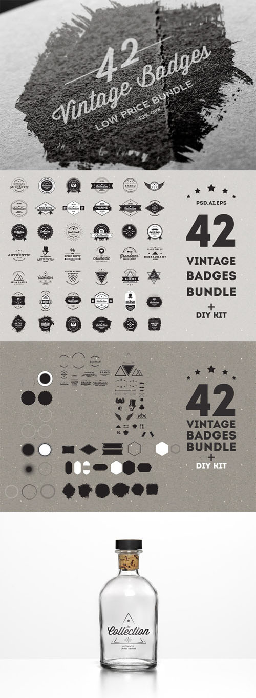 CreativeMarket - Vintage Badges Bundle 37291