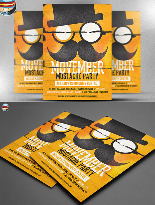 CreativeMarket - Movember Mustache Party Flyer