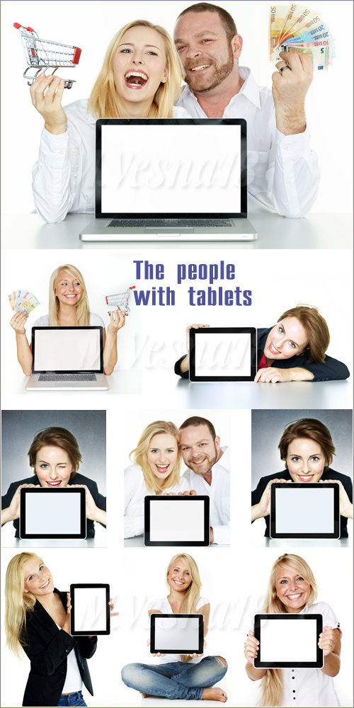   ,   / The people with tablets, stock images