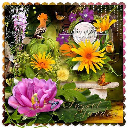 Цветочный скрап-комплект - Таинственный сад