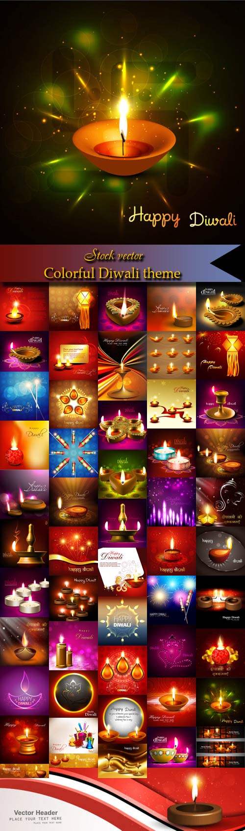 Colorful Diwali theme vector